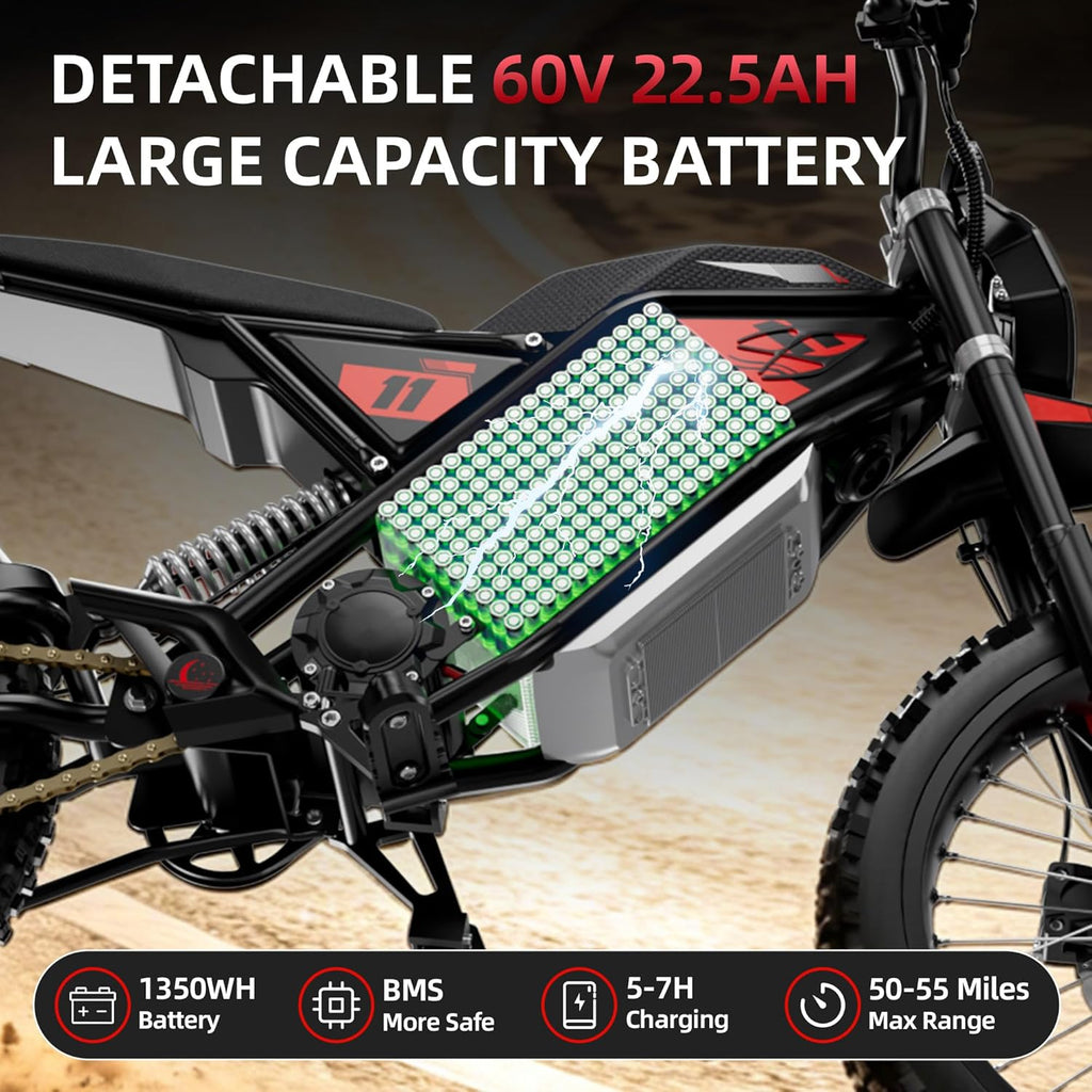 Electric Dirt Bike for Adults&Teens,3200W/3600W/4000W Mid-Drive Motor