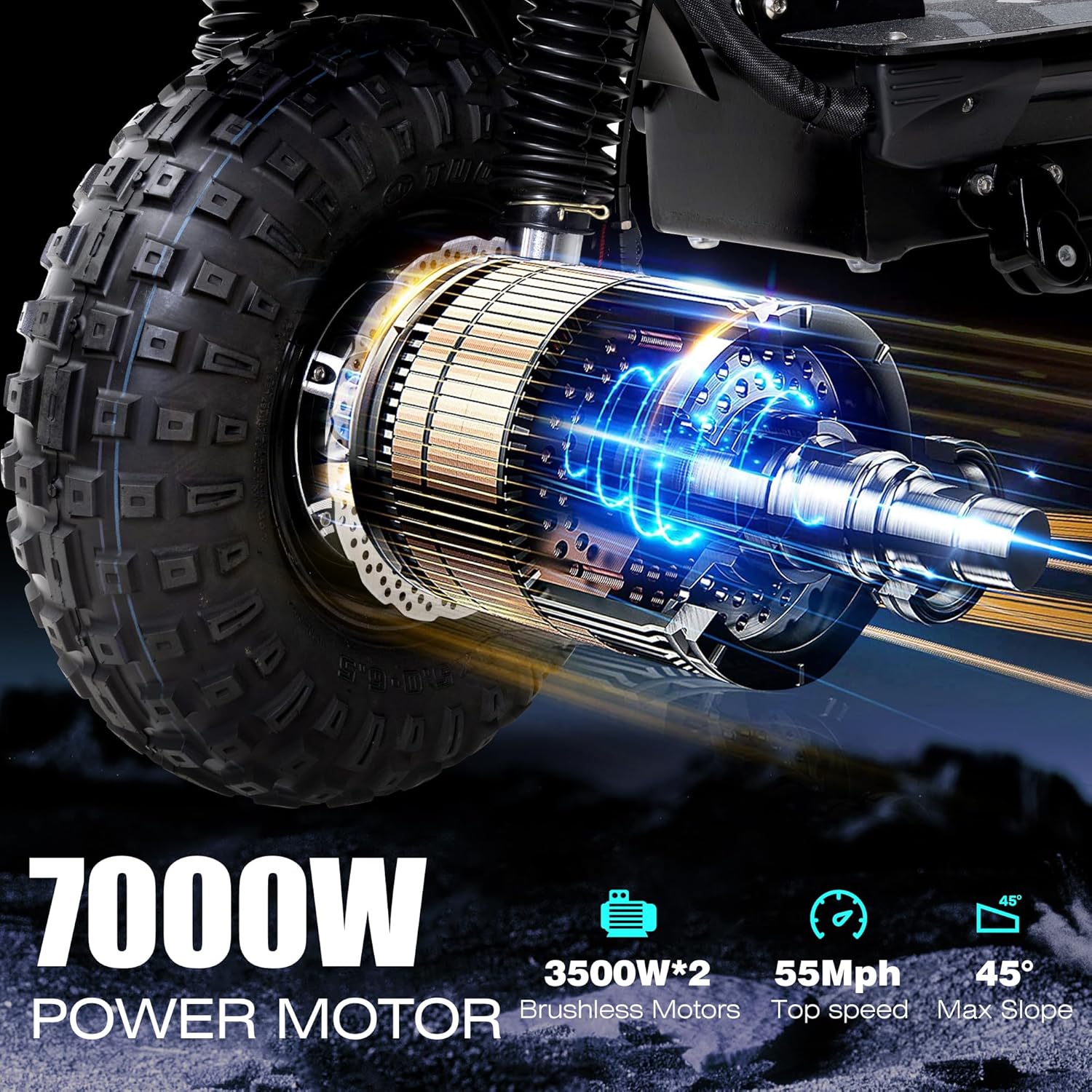 Electric Scooter Adult, 7000W Motor, 60V 33Ah