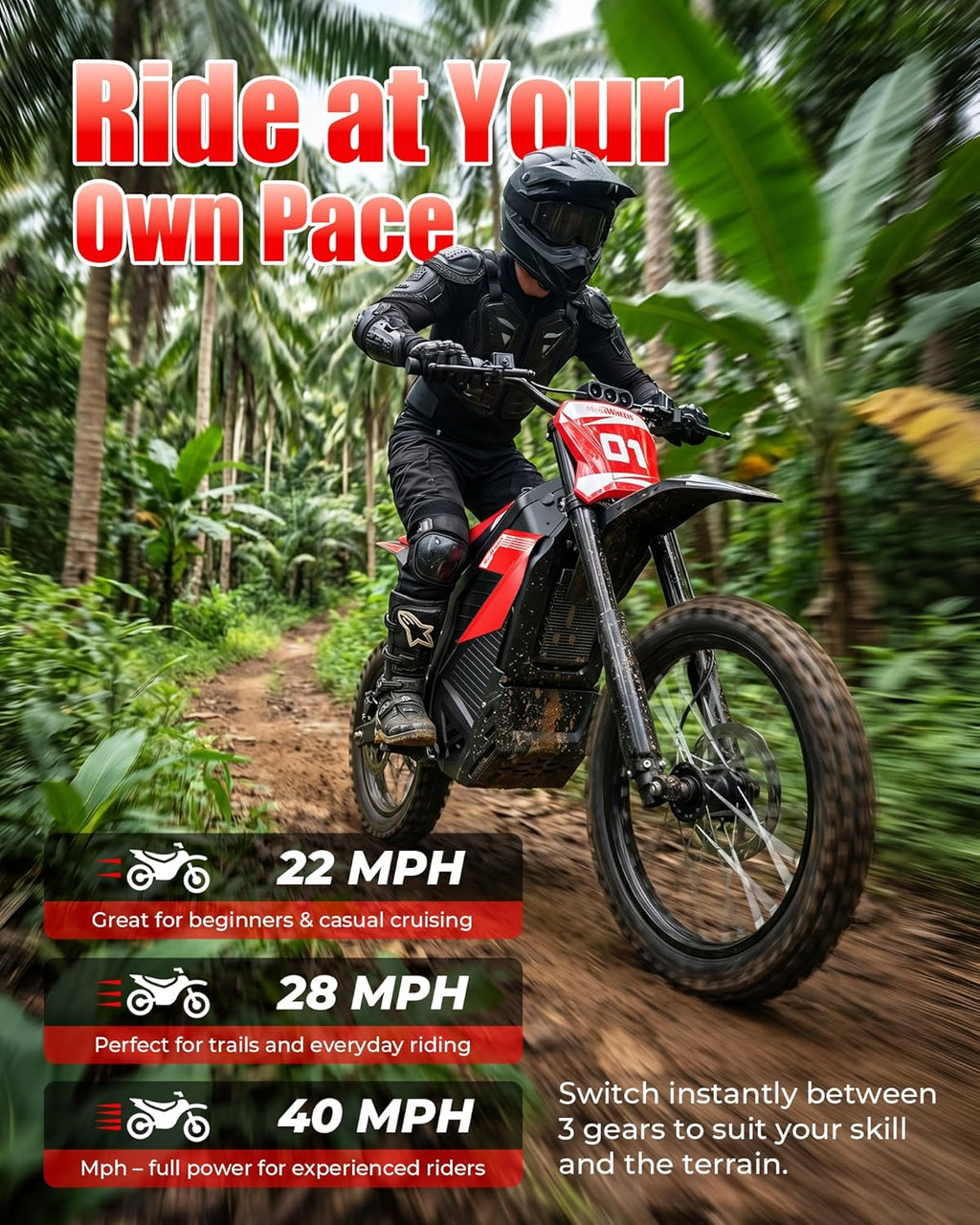 Electric Dirt Bike for Adults & Teens,