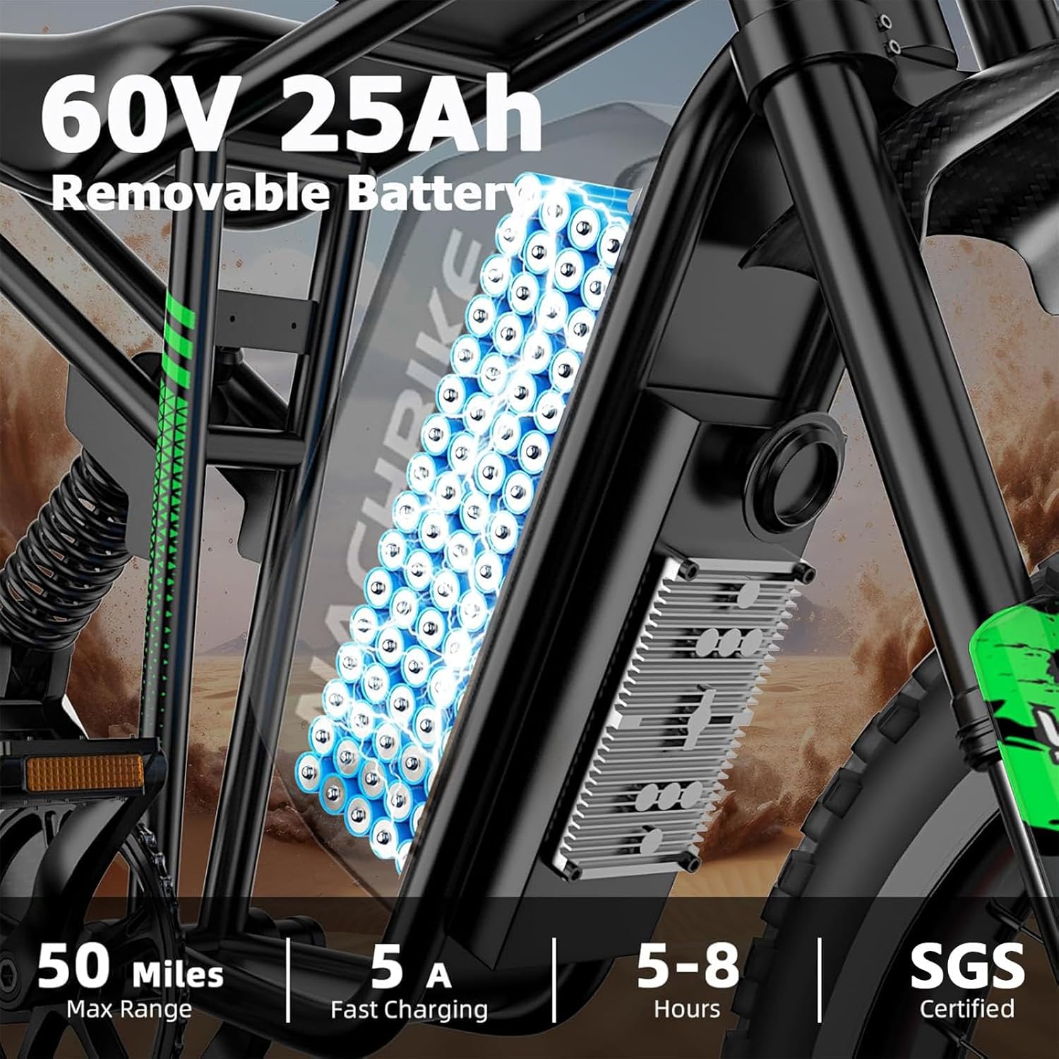 R3/R3Neo 45/50MPH Electric Dirt Bike for Adults,60V25Ah 1500Wh