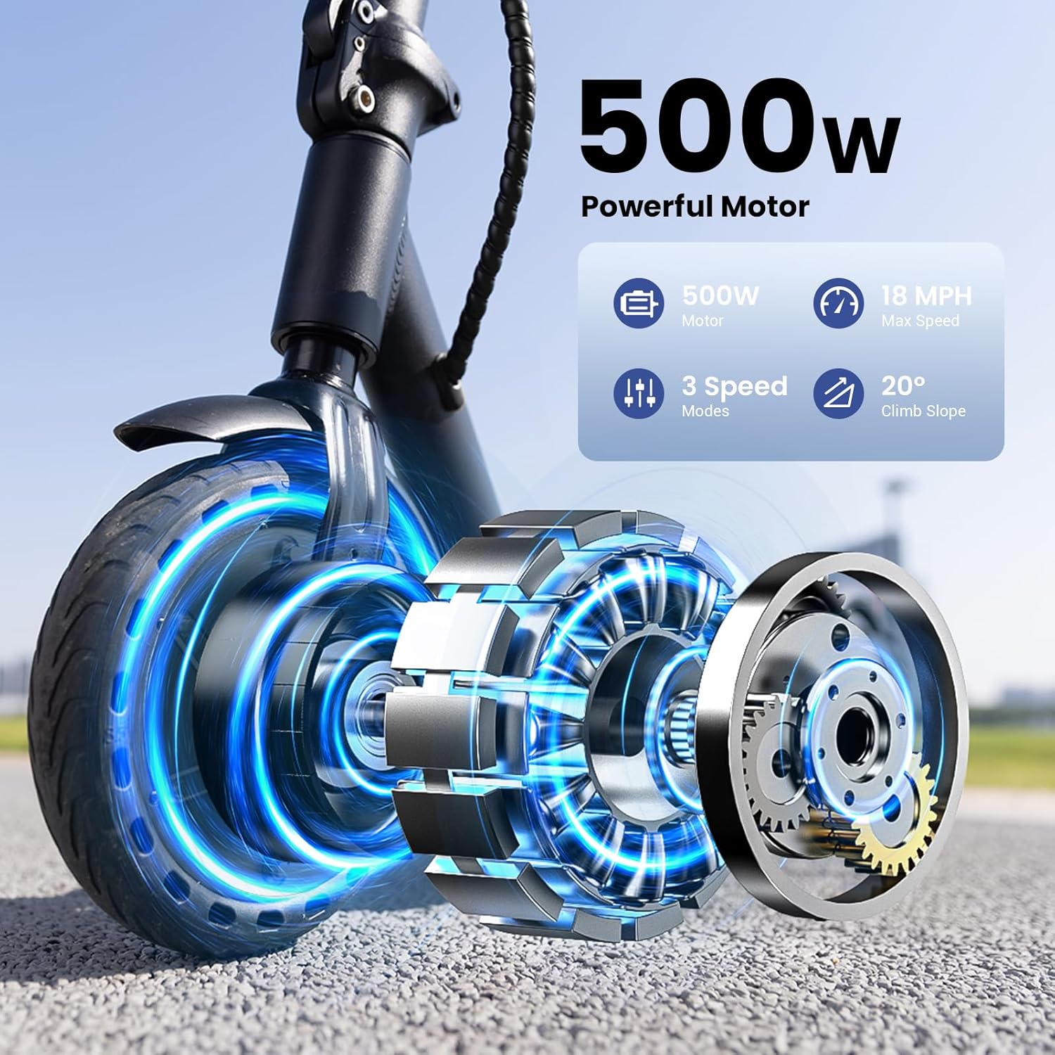 Electric Scooter for Adults, 500W/1000W/1500W Motor, 18/21/25 Max