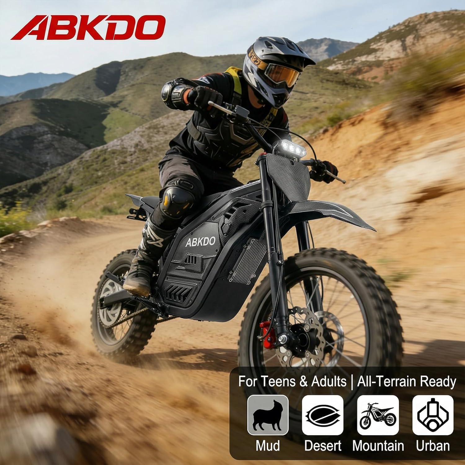 4000W Peak Electric Dirt Bike for Teens Adults, 45 MPH Max Speed, 40 Miles