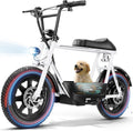 Peak 1200W/800W/500W Electric Scooter with Seat,16"×3" Fat Tire E bike