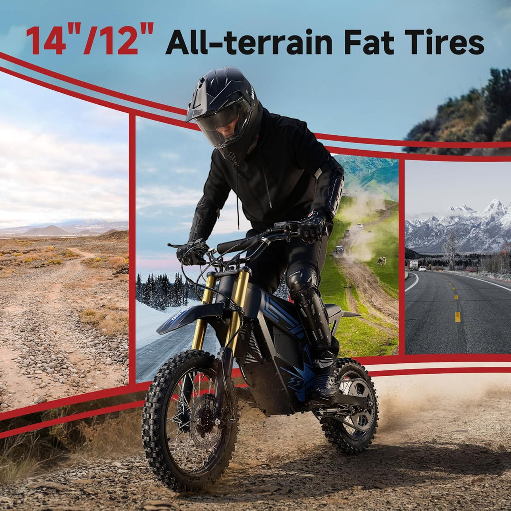 VE-6 2500W Electric Dirt Bike for Adults, 34 MPH Max Speed, 18 Miles Range, E-Bike