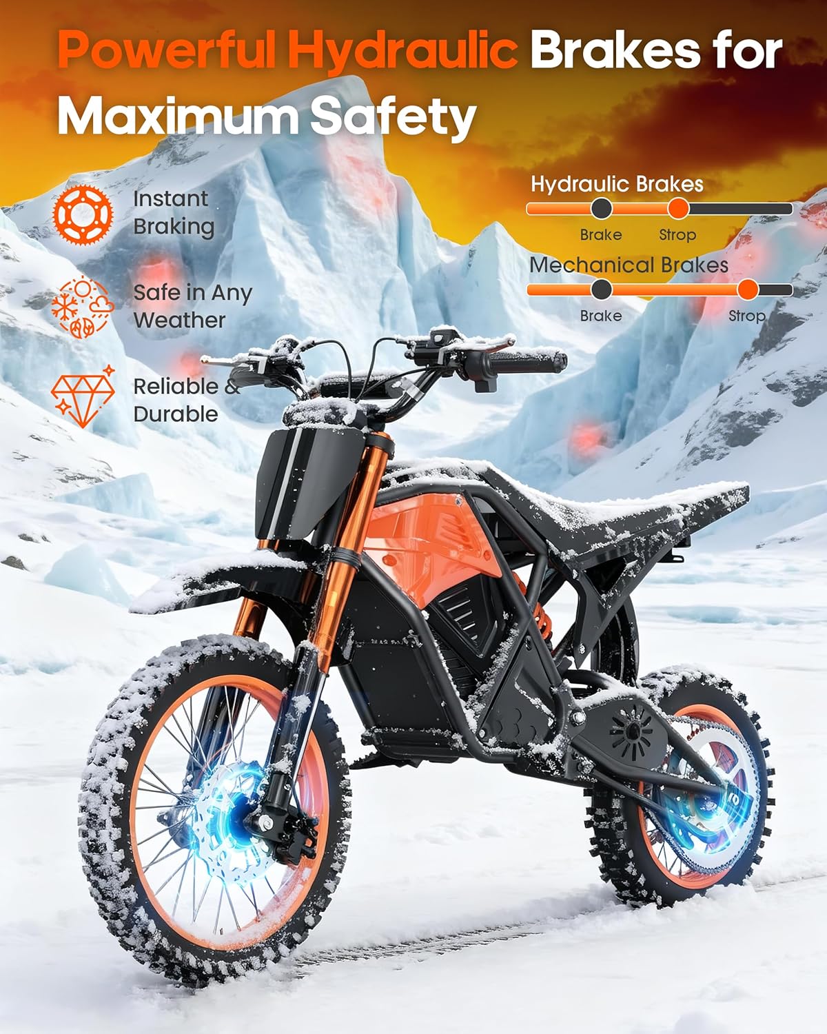 Electric Dirt Bike for Adults Teens, 3500W Peak Motor, Up to 38 MPH, 48V 23Ah