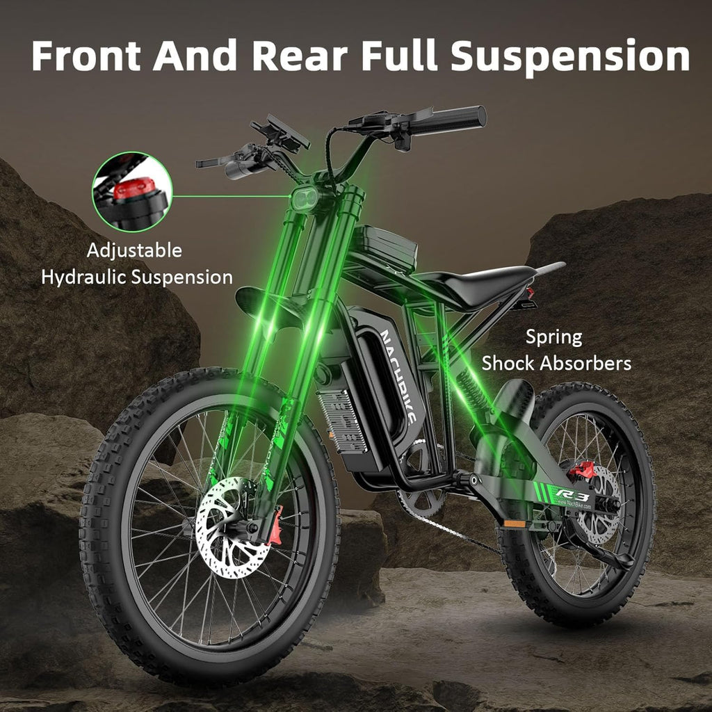 R3/R3Neo 45/50MPH Electric Dirt Bike for Adults,60V25Ah 1500Wh