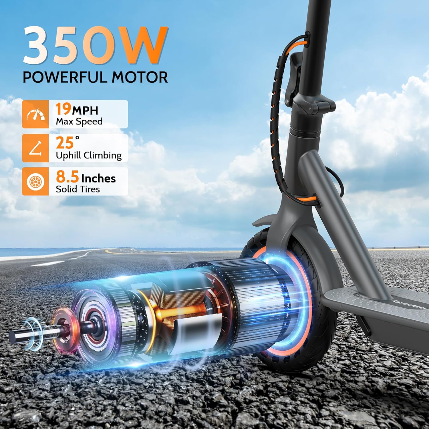 Electric Scooter for Adults, Folding E Scooter with 350W/500W Motor 16/24 Mph
