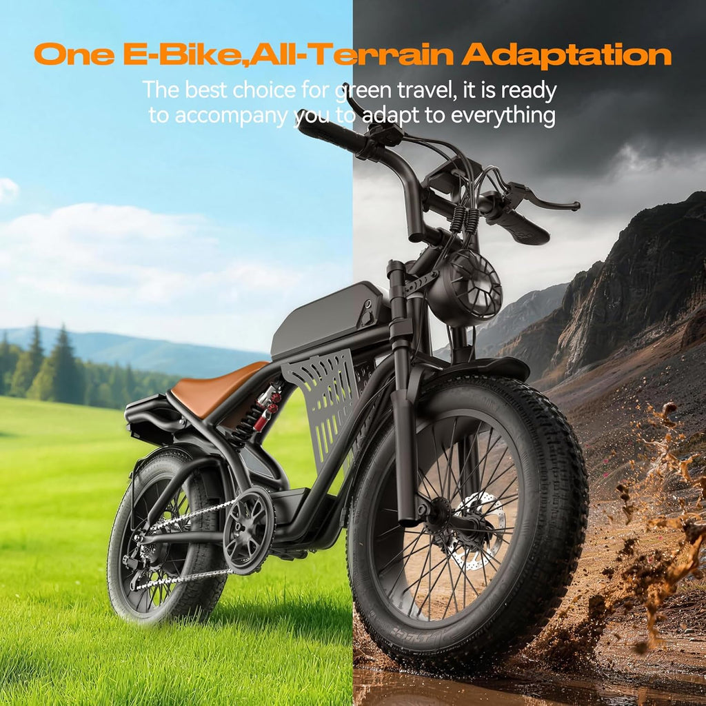 2500W Peak Electric Dirt Bike for Adults,100 Miles,32MPH Off-Road Ebike with 48V 20Ah