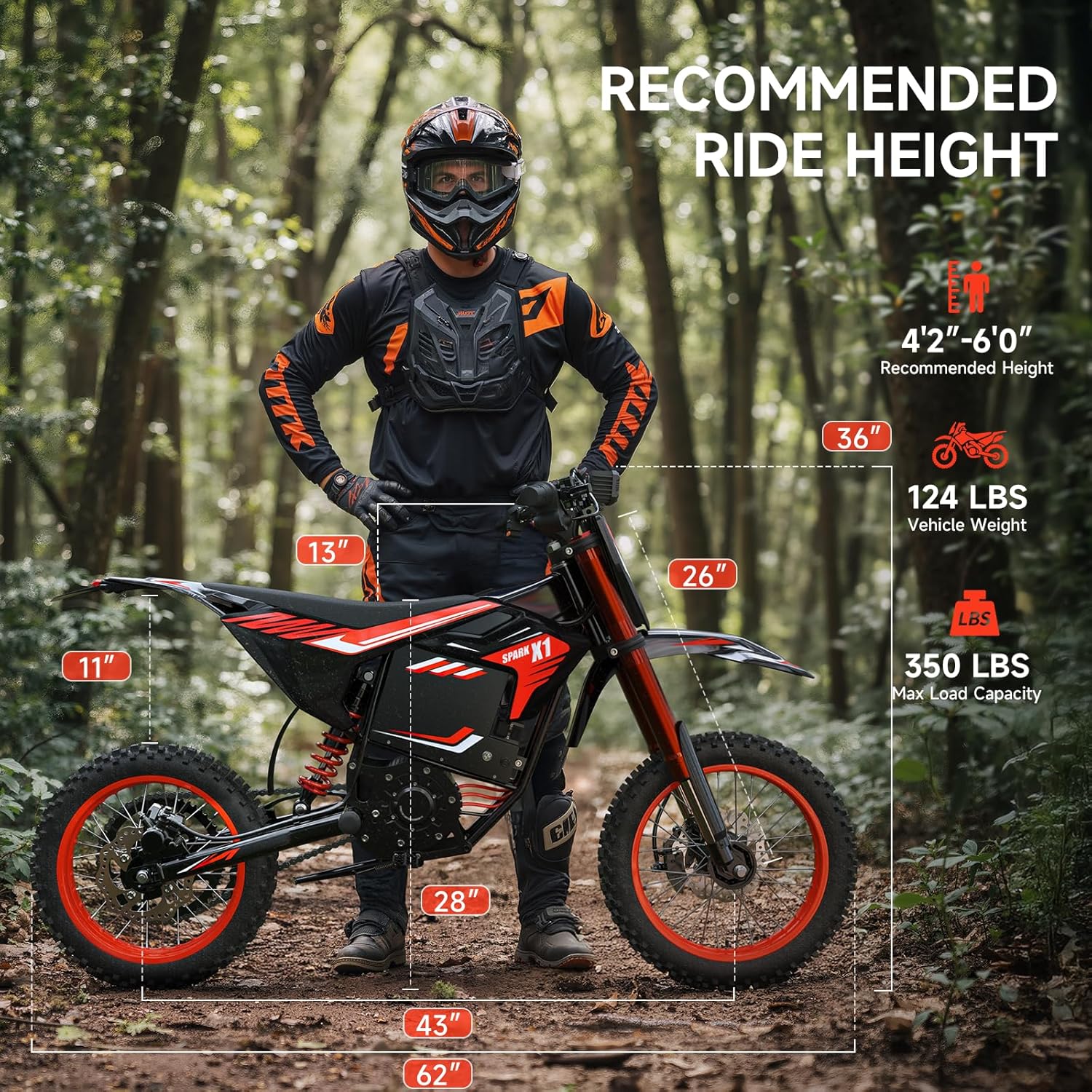 Electric Dirt Bike for Adults Teens, 60V/28.8Ah