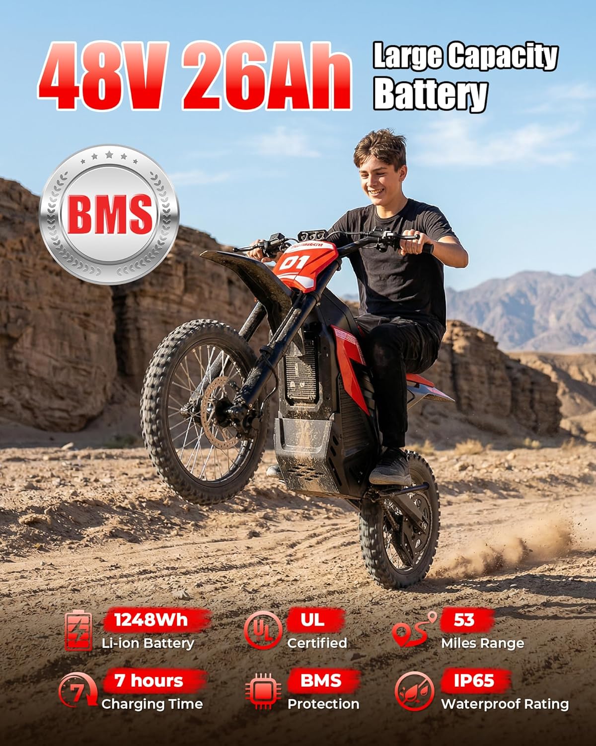 Electric Dirt Bike for Adults & Teens,