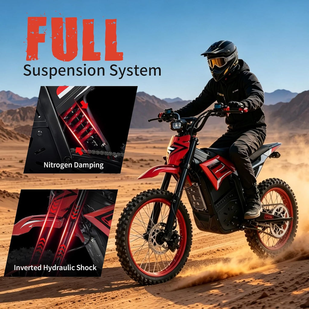 Velox 3000W Electric Dirt Bike for Adults, 17" Electric Bike, 37MPH Electric Motorcycle for Teens