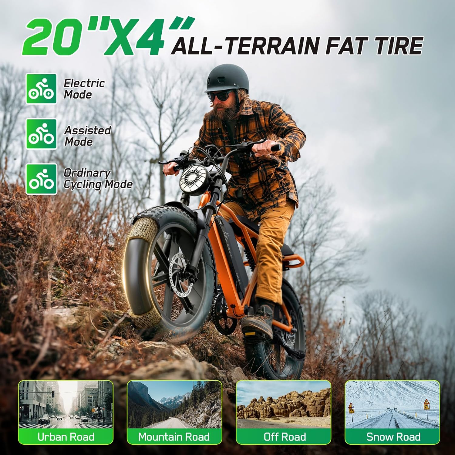 Electric Bike for Adults, 1500W Peak Motor 60 Miles Fat Tire Ebike with 48V 15Ah
