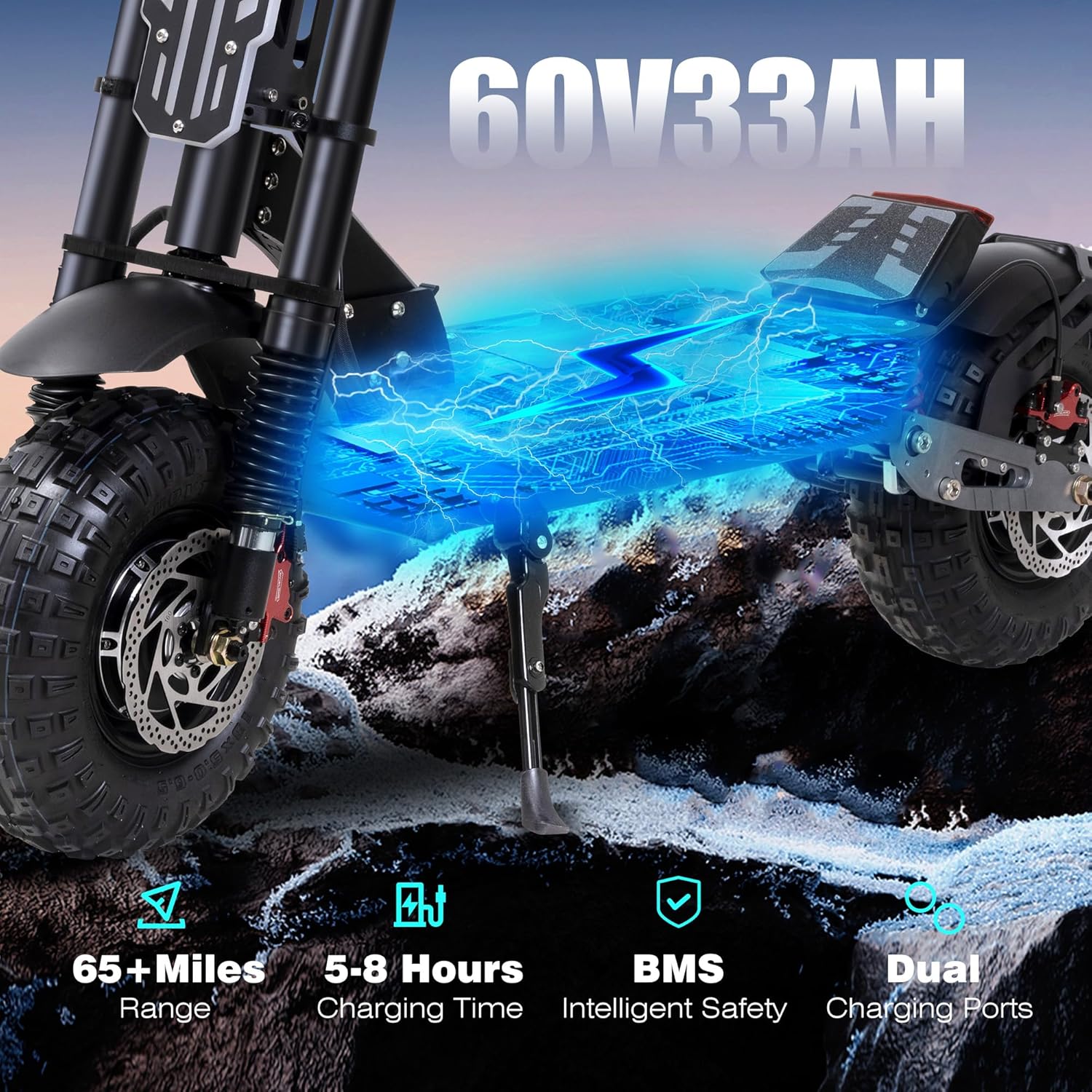 Electric Scooter Adult, 7000W Motor, 60V 33Ah