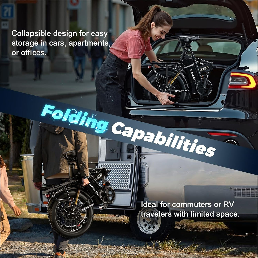 1000W Folding Electric Bike, 48V 20AH Large Removable