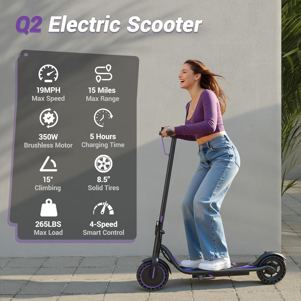 Adult Electric Scooter, Max Speed 19/21MPH, Up to 28/21/19/15/12