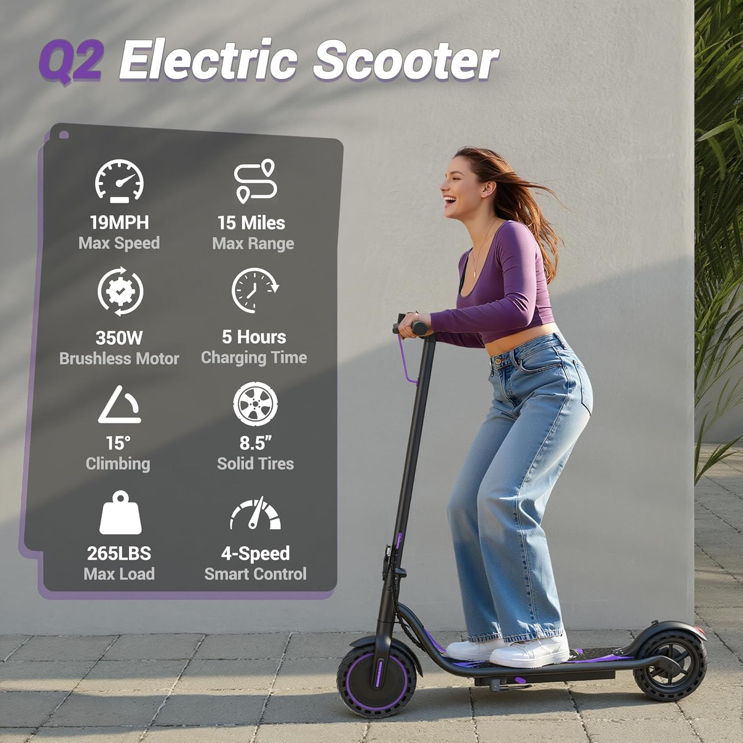 Adult Electric Scooter, Max Speed 19/21MPH, Up to 28/21/19/15/12