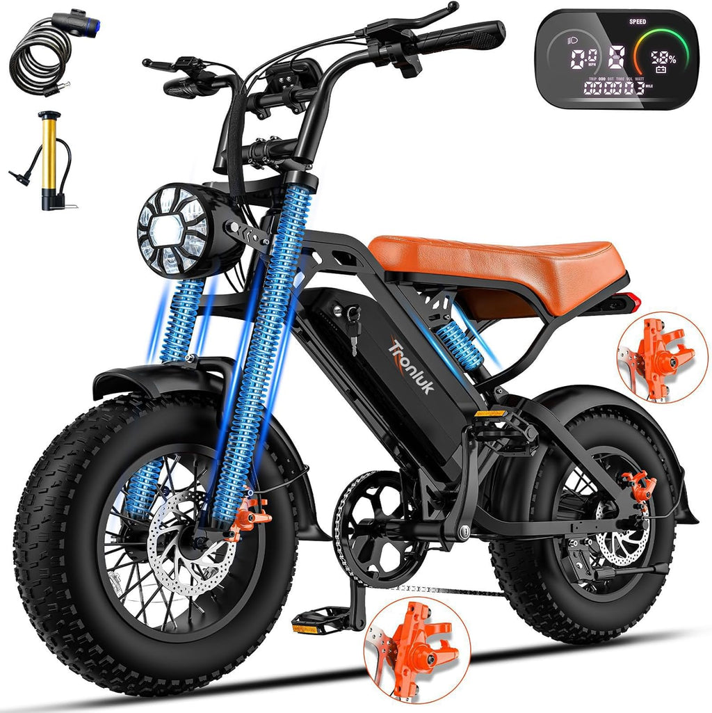 Electric Bike for Adults and Teens, 520W-1200W Motor, 20-28MPH, 32 Miles