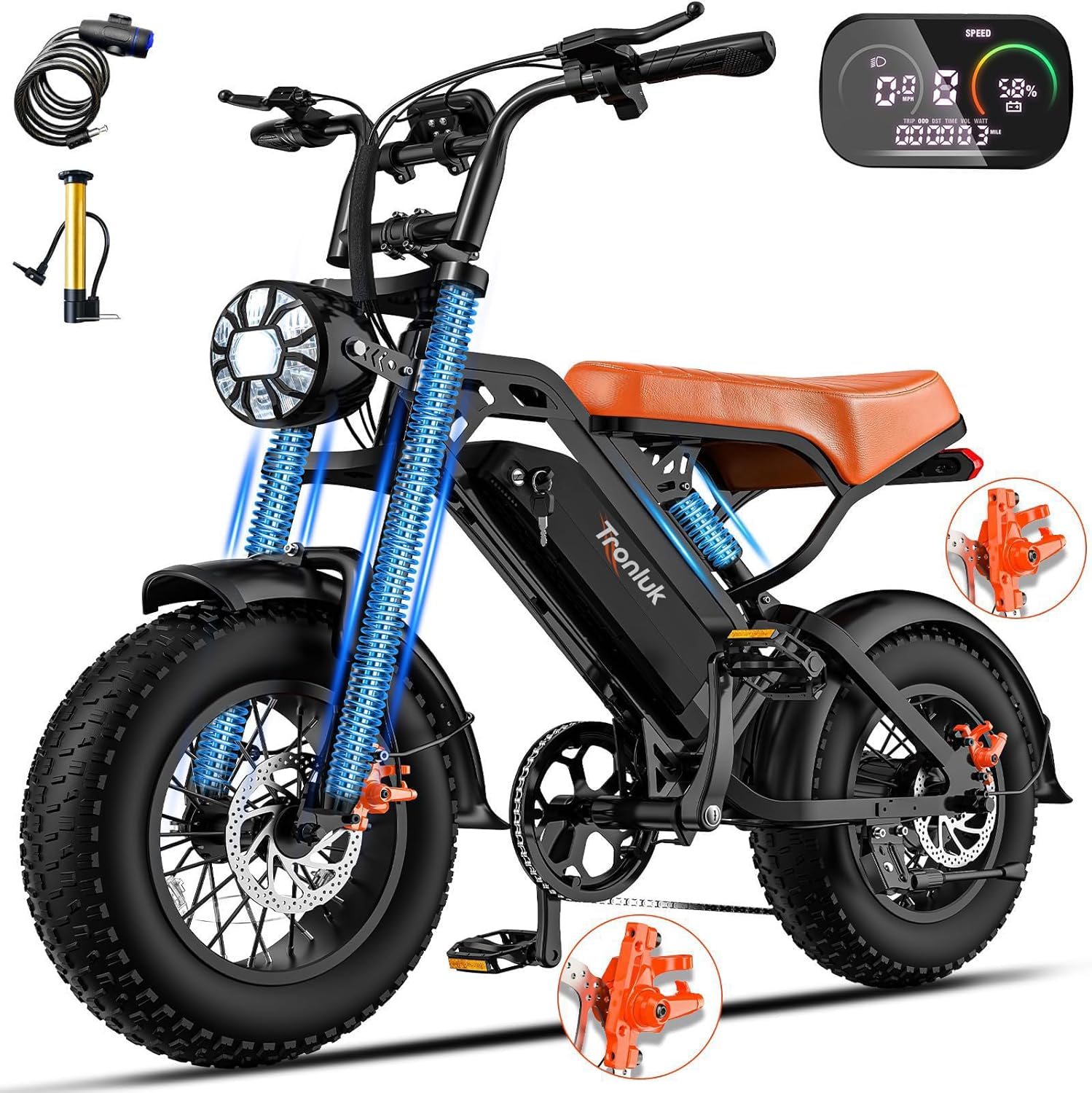 Electric Bike for Adults and Teens, 520W-1200W Motor, 20-28MPH, 32 Miles