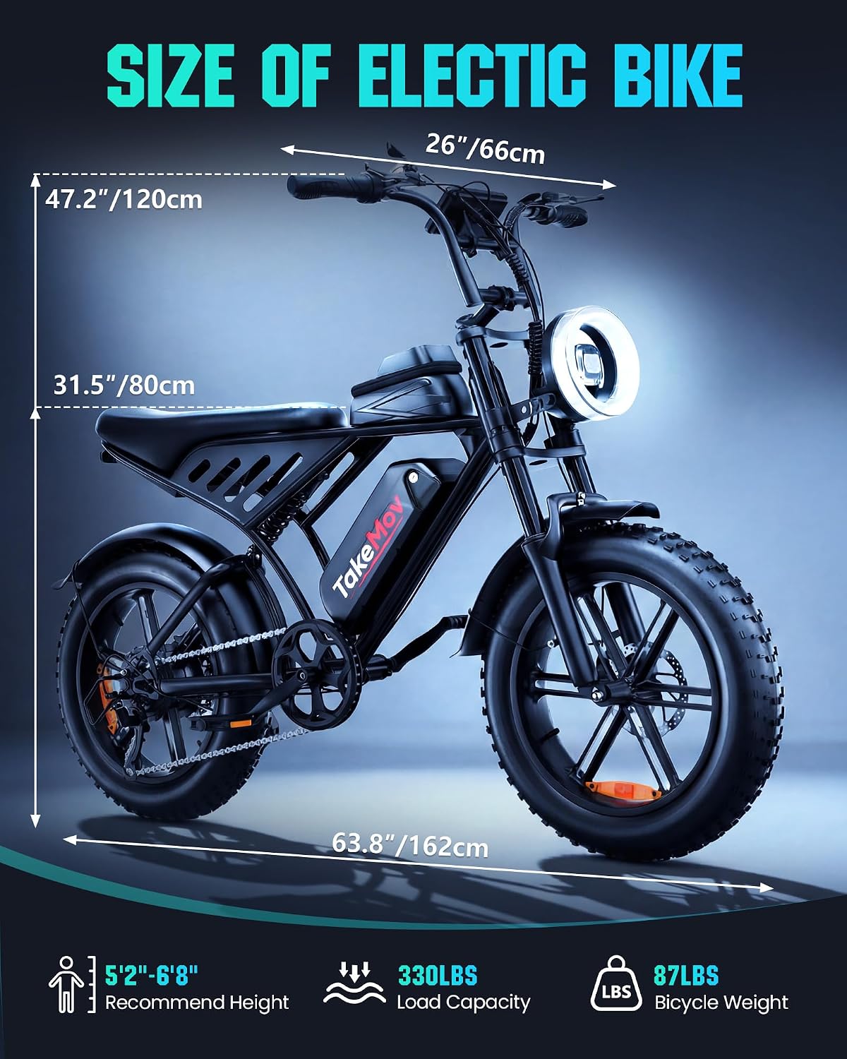 Electric Bike for Adults, 1500/2000W Peak Bicycle, 60/80/160 Miles Range