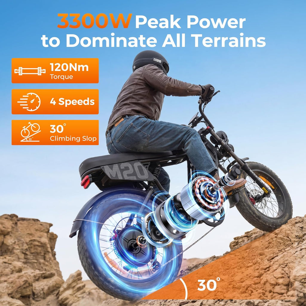 Electric Off-Road Dirt Bike 40MPH, 60V 20Ah