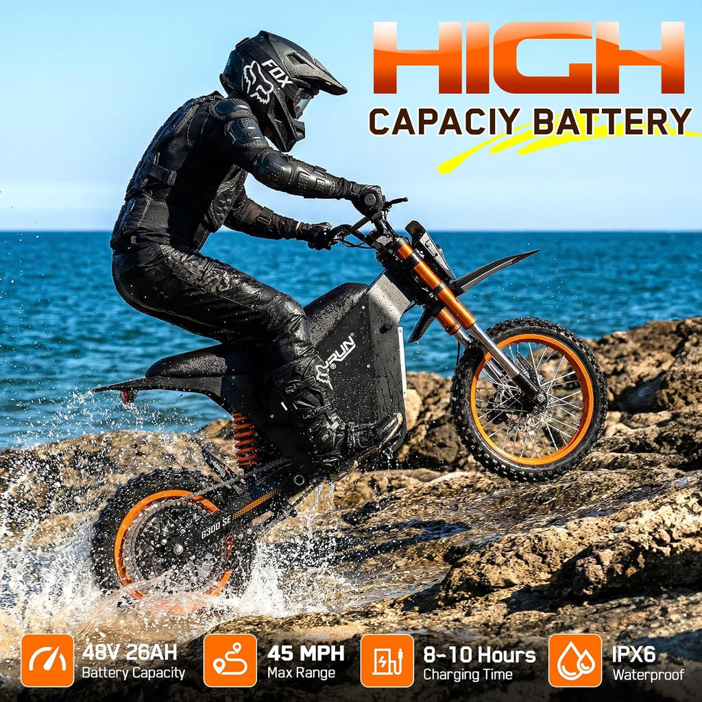 G300 SE 4500W Peak Electric Dirt Bike for Adults and Teens, 48V 26Ah