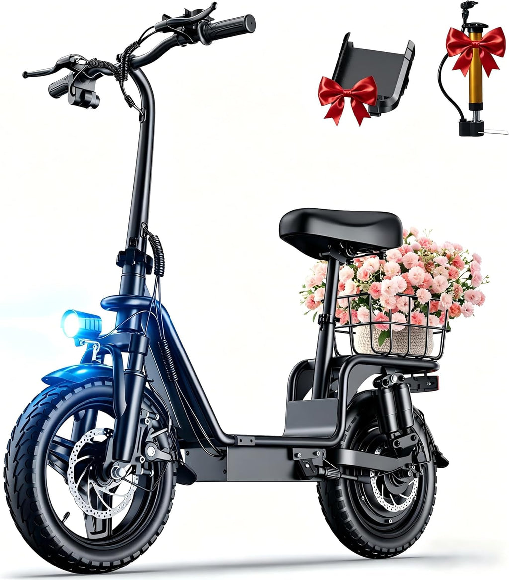 Electric Scooter with Seat for Adults,1000W Peak Power, 35 Mile Long Range, 20MPH, 14