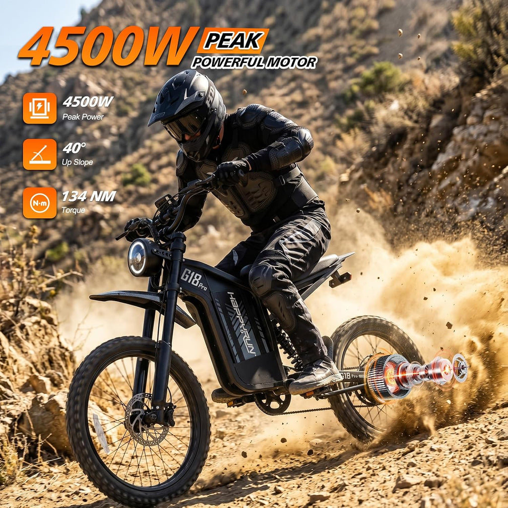 G18pro Electric Dirt Bike for Adults – 4500W Peak Motor
