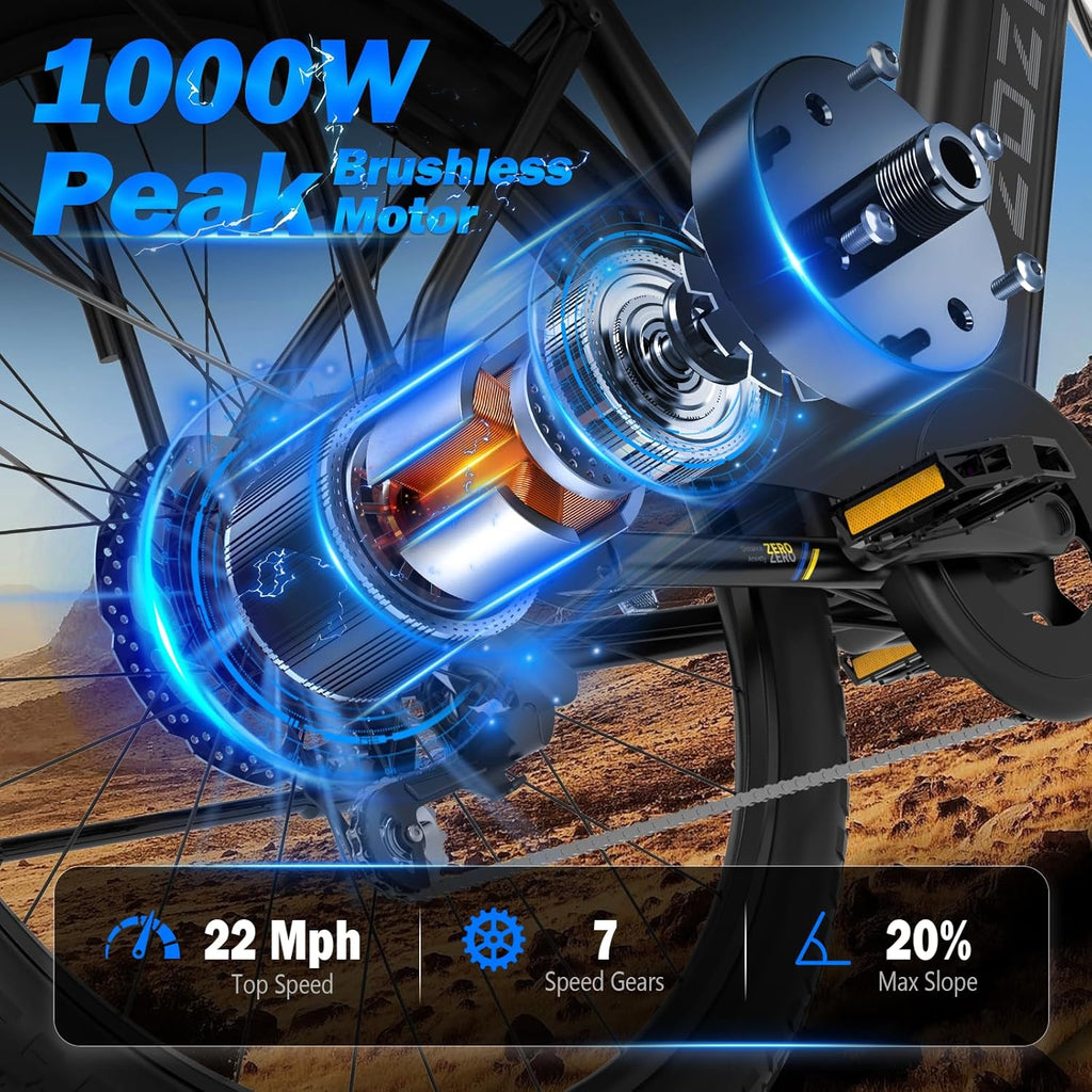 Electric Bike for Adults, 1000W Peak Motor Ebike for Commute