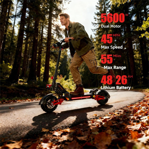 5600W Dual Motor Electric Scooter for Adults, 48V26AH Lithium