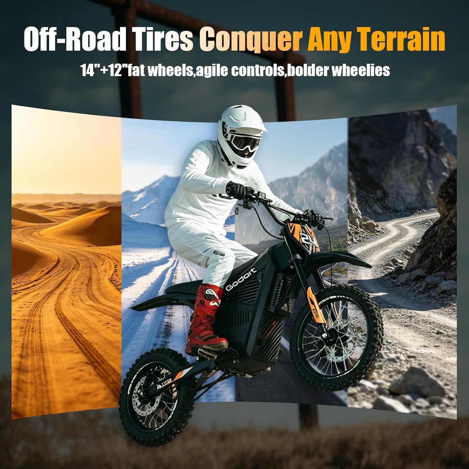 Electric Dirt Bike for Teens Adults,Peak 3000W Mid-Drive Motor,36MPH