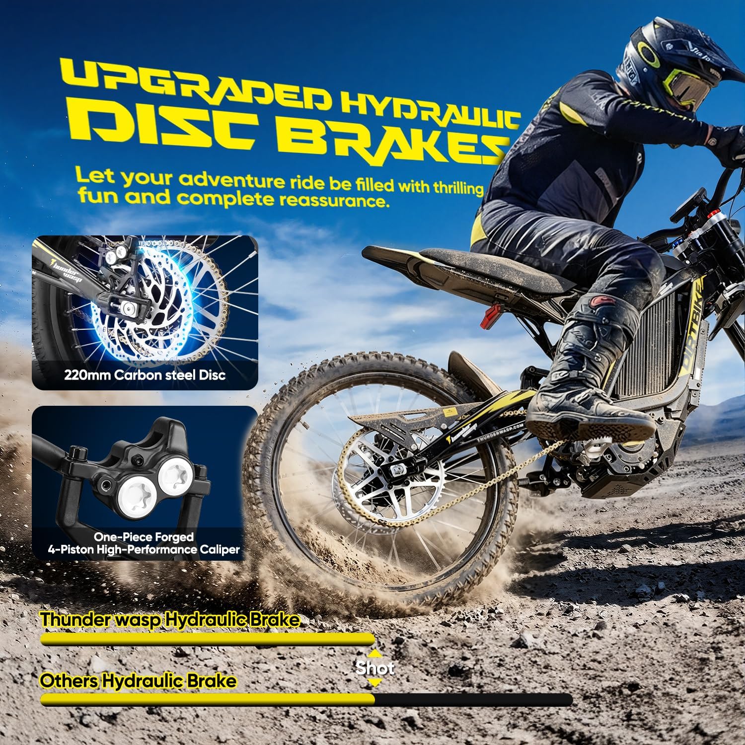 Electric Dirt Bike for Adults, 72V 16000W/10000W Peak Mid-Drive Motor