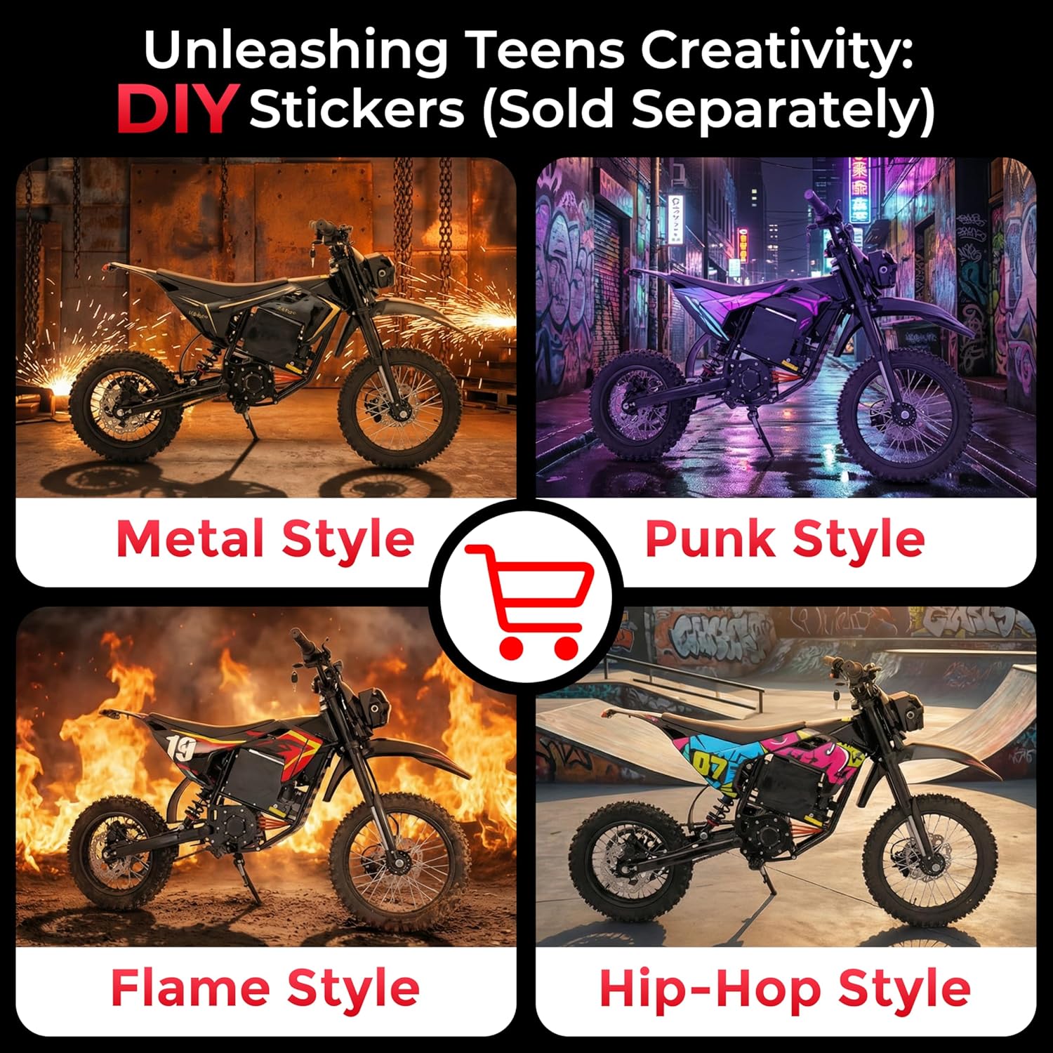 Electric Dirt Bike for Adults, 3600W Motor 50MPH Top Speed, Off-Road Motorcycle