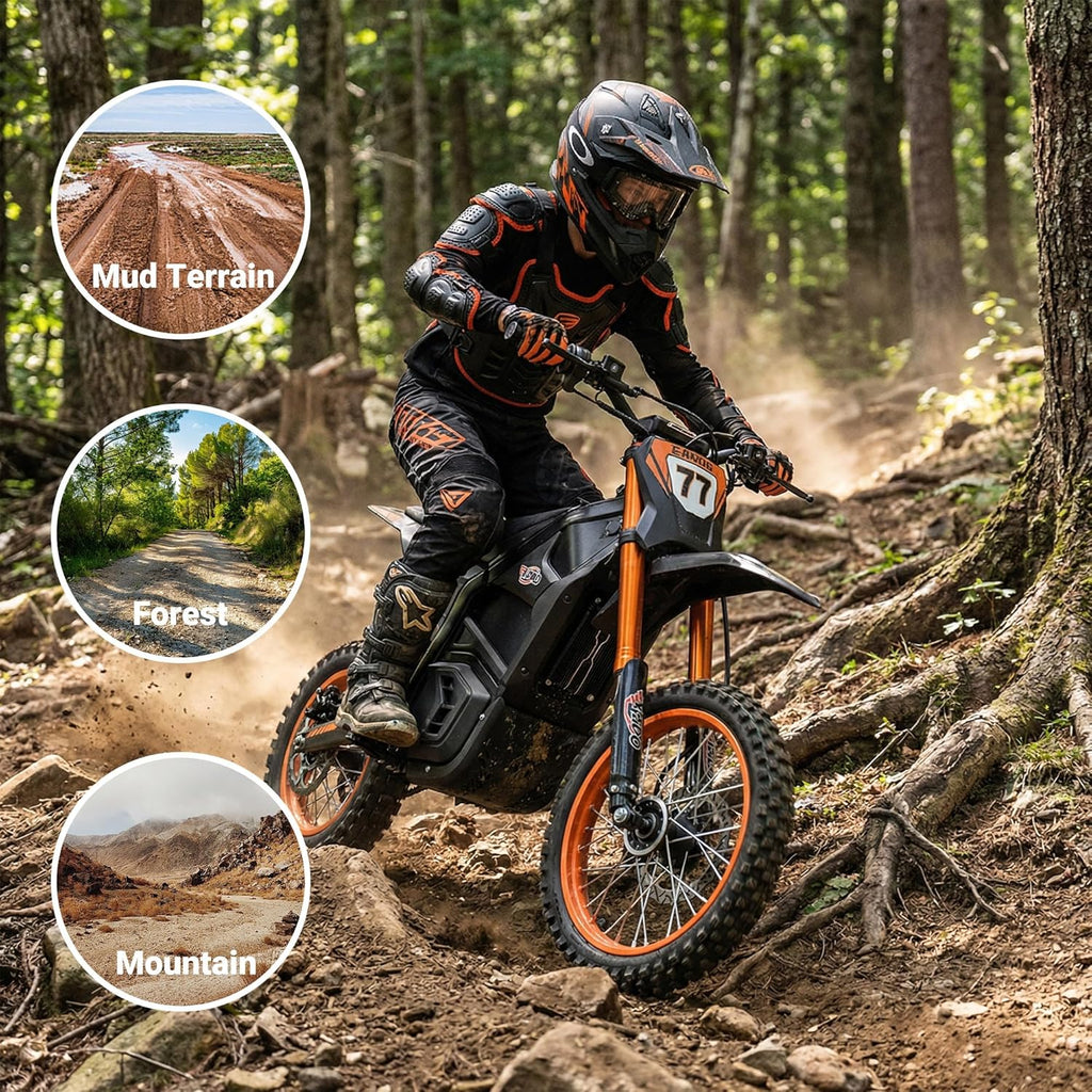 E‑Hawk 3500W Peak Power 48V Electric Dirt Bike for Teens & Adults