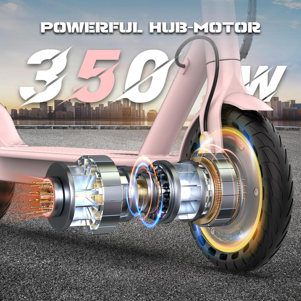 Electric Scooter, 500/350W Motor & 10"/8.5" Solid Tires, Up to 22/19 MPH & 25/15 Miles