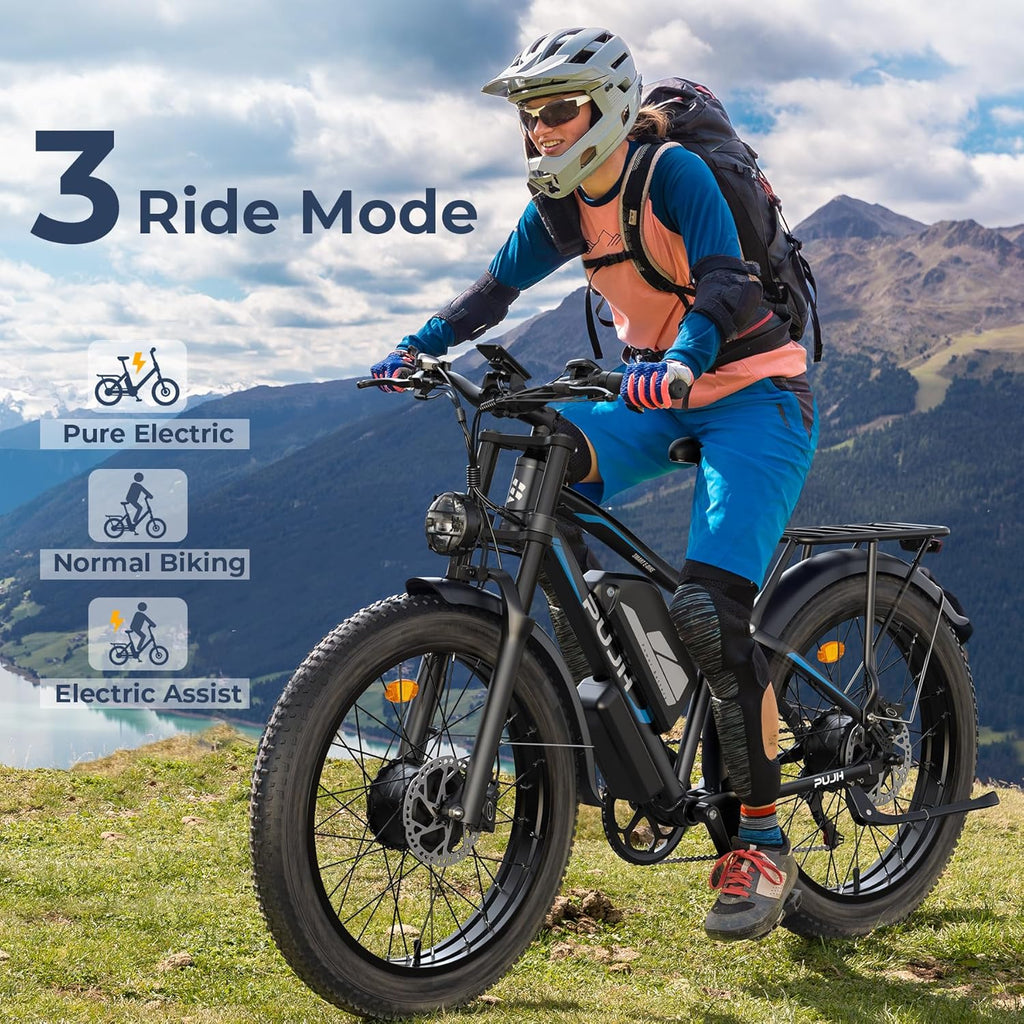 Electric Bike for Adult, 60V 20Ah Dual Motor Ebikes, Max 50MPH Up to 100 Miles