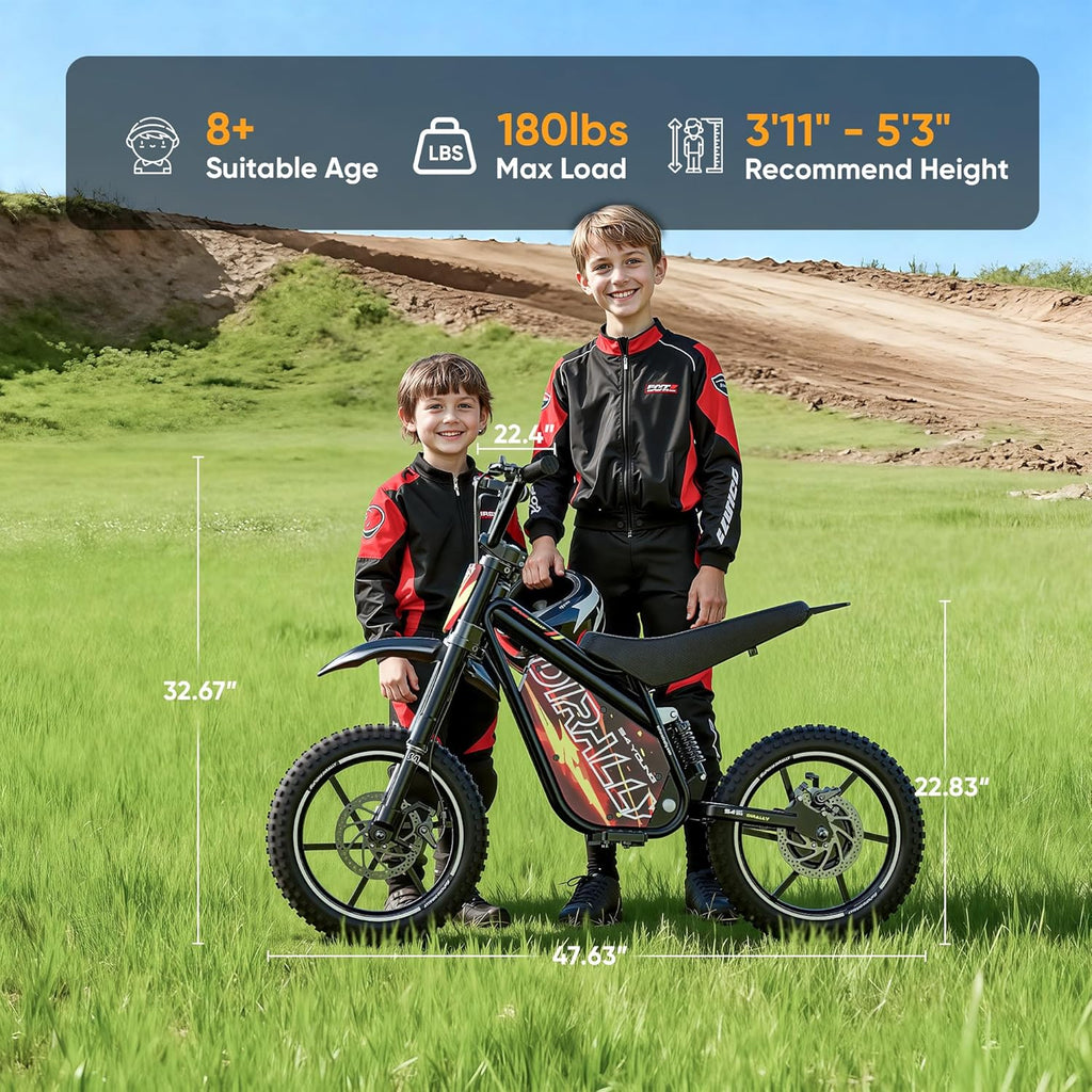 Electric Dirt Bike for Kids - Up to 23Mph & 35 Miles Long-Range